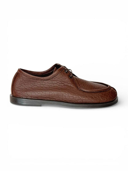 Leather walking shoes side profile natural minimal style