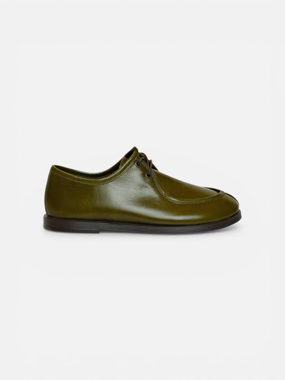 Olive leather walker shoes side profile HameleonShoes